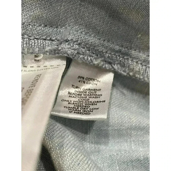 Ann Taylor LOFT Linen Denim Blend‎ Skirt Womens Size 10 Petite Blue Casual NWT - Picture 8 of 8
